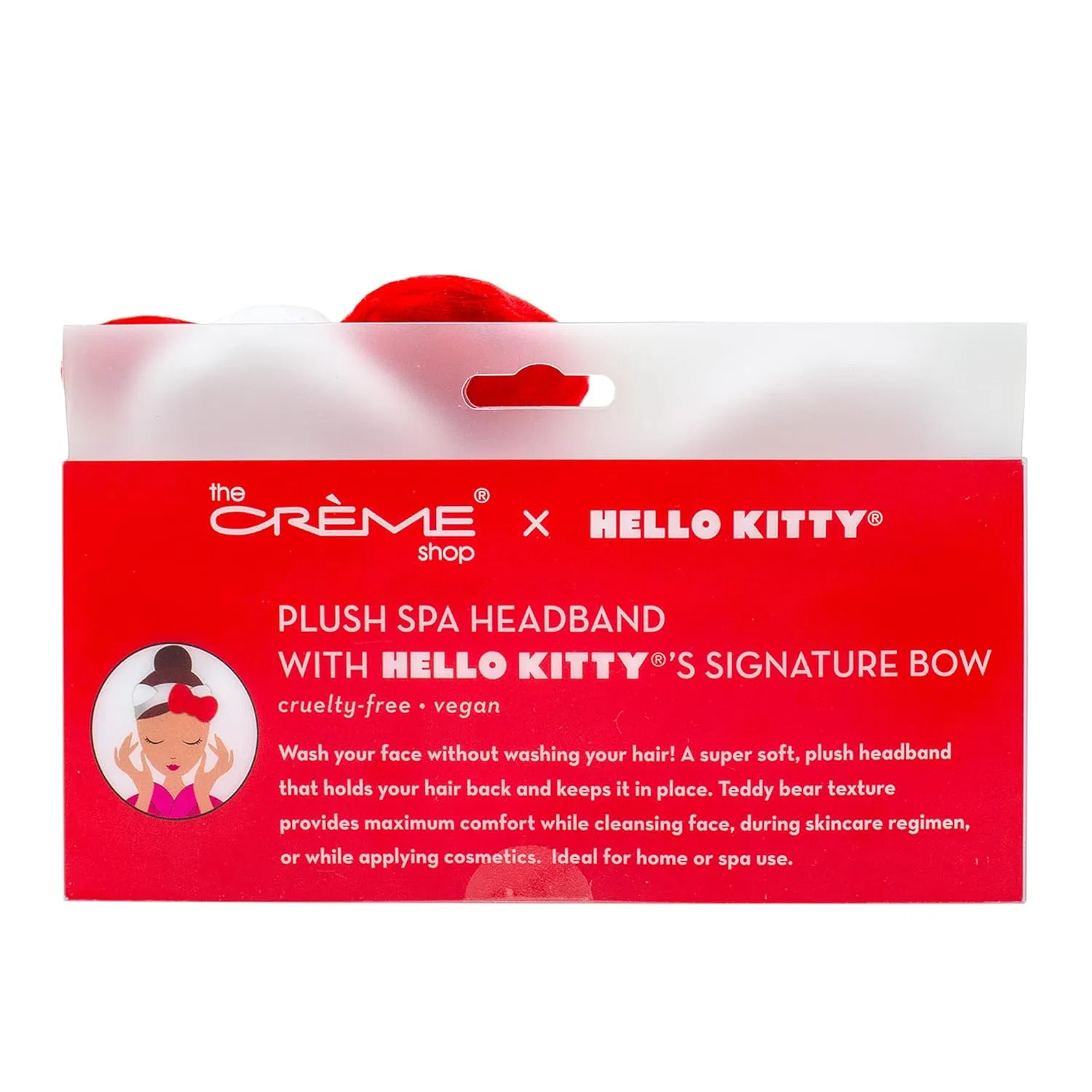 Плюшевая повязка на голову The Crème Shop Hello Kitty X Plush Spa Headband The Crème Shop, Pink — фото 4
