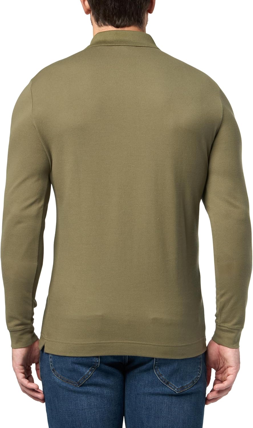 Поло Lacoste L.12.12, мужское, с длинным рукавом и кроем slim fit, зеленый — фото 2