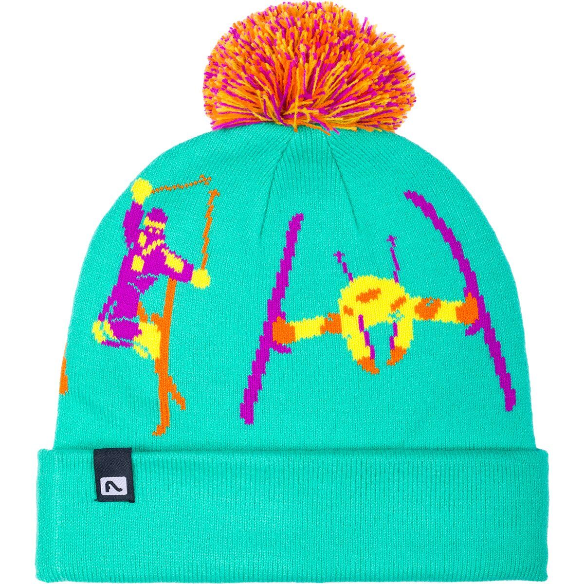 

Вязаная шапка pom Flylow, цвет neon ski