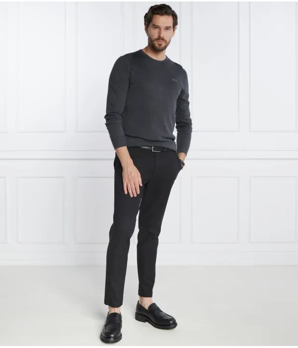 Свитер из смесового шелка с Slim fit Calvin Klein, серый — фото 2