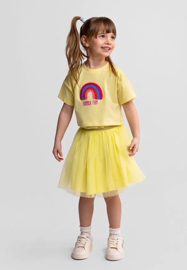 Пачка с эластичным поясом, мини-юбка Minoti, Light Yellow