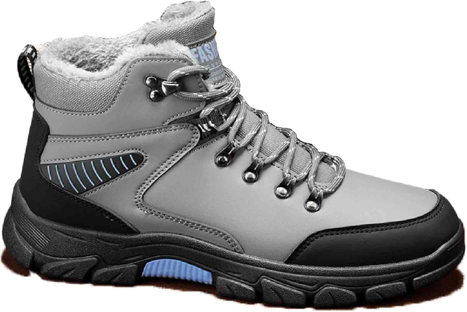 

Мужские водонепроницаемые платформенные зимние ботинки с меховой подкладкой, высокие, теплые, противоскользящие, для походов и работы на открытом воздухе OEWHNGD, Grey