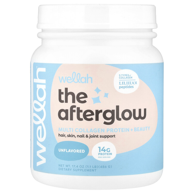 

Wellah, The Afterglow, мультиколлагеновый протеин + красота, без добавок, 486 г (1,1 фунта)