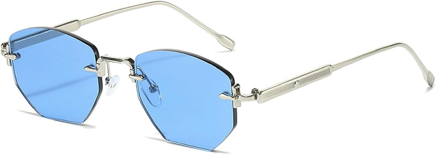 

Модные прямоугольные женские солнцезащитные очки в винтажном стиле, без оправы, с градиентными линзами, мужские солнцезащитные очки UV400, трендовые солнцезащитные очки 3830 Melrose, Blue