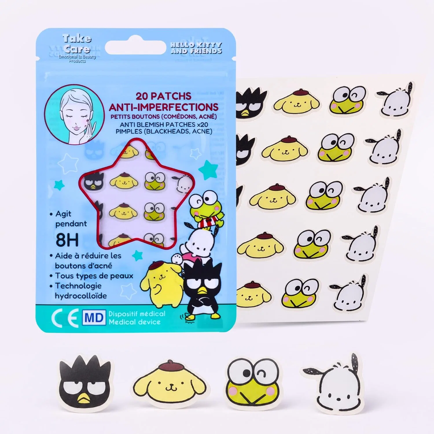 Гидроколлоидные патчи от прыщей Hello Kitty Pompompurin, 20 шт. Mevsim Store, Hello Kitty Pompompurin Pack Of 20