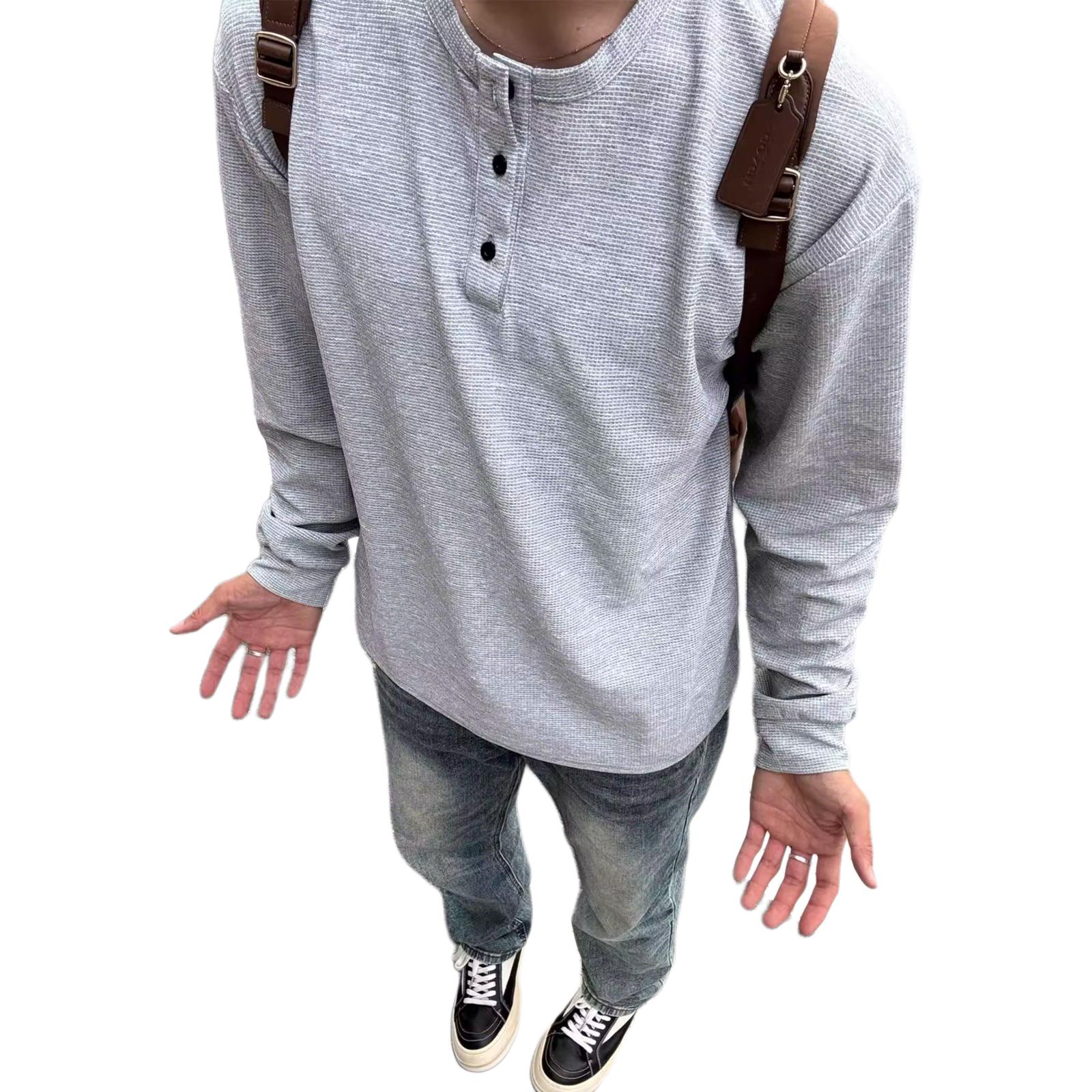 

Футболка Unisex Henry Collar Moderate Straight Fit NEVER RULE, серый