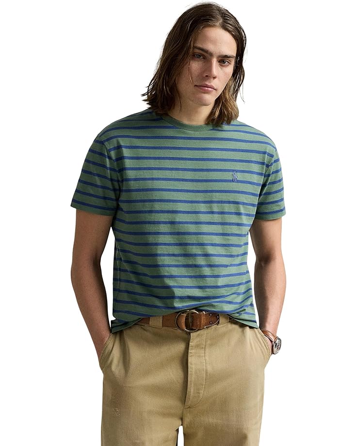 

Футболка Polo Ralph Lauren Classic Fit Striped Jersey T-Shirt, цвет Fatigue/Old Royal