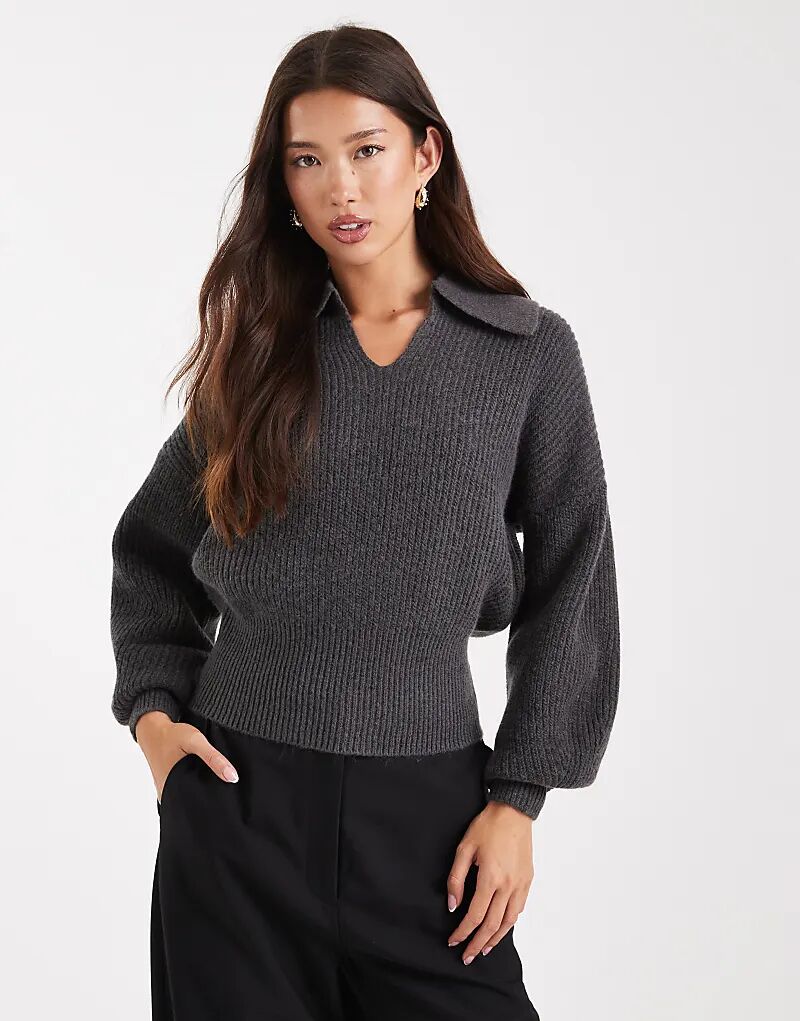 

Поло ASOS DESIGN из рубчика Fishman с поясом в антрацитовом цвете