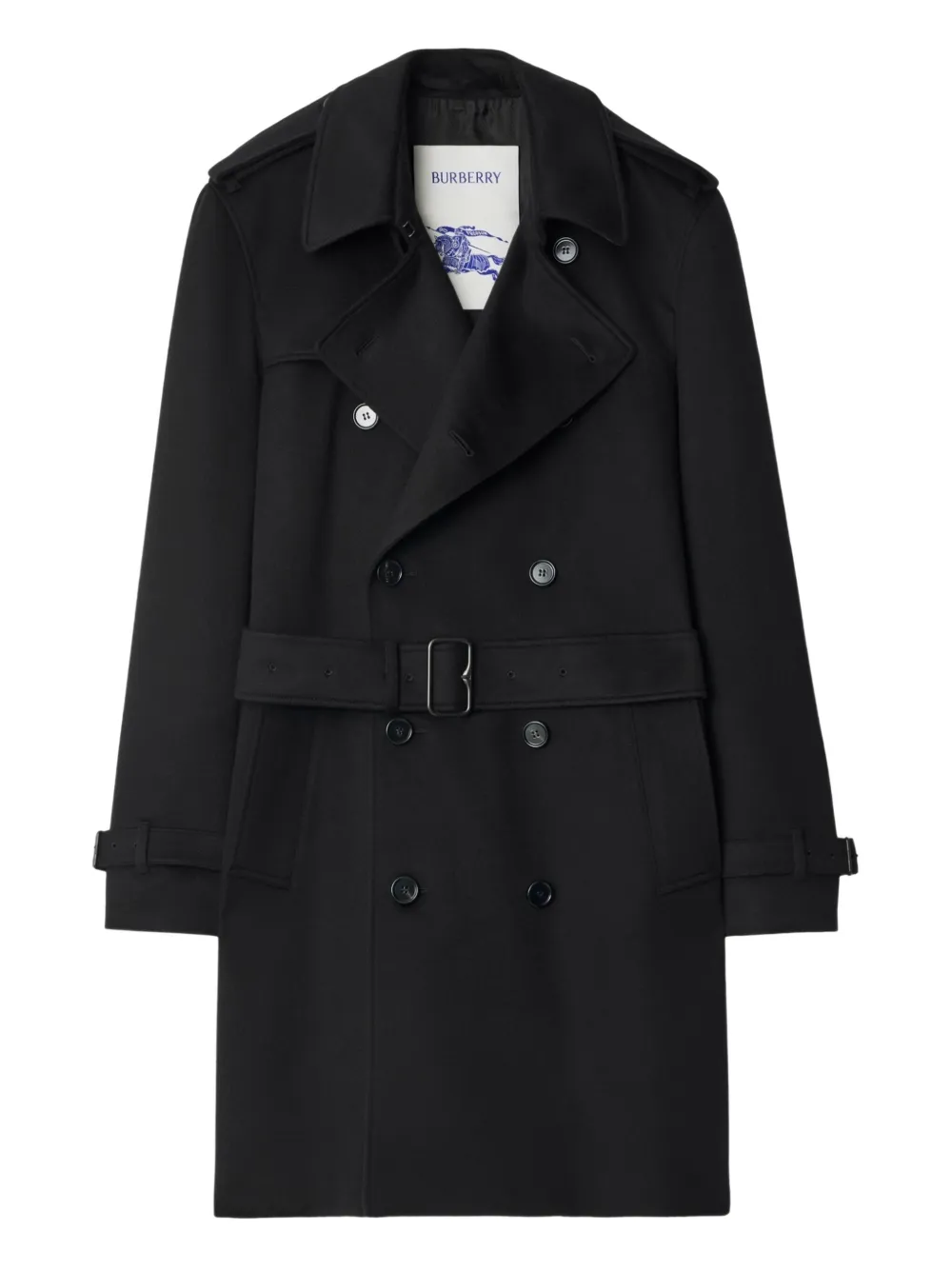 

Двубортный тренч с поясом BURBERRY, черный