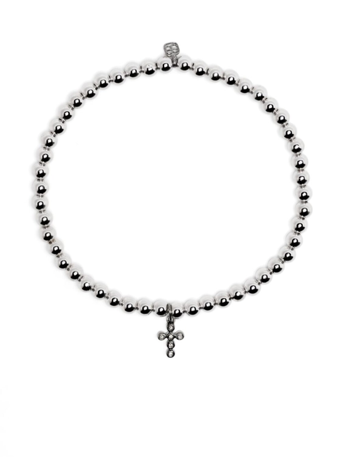 

Браслет Cross Charm из белого золота с бусинами Sydney Evan, серебряный