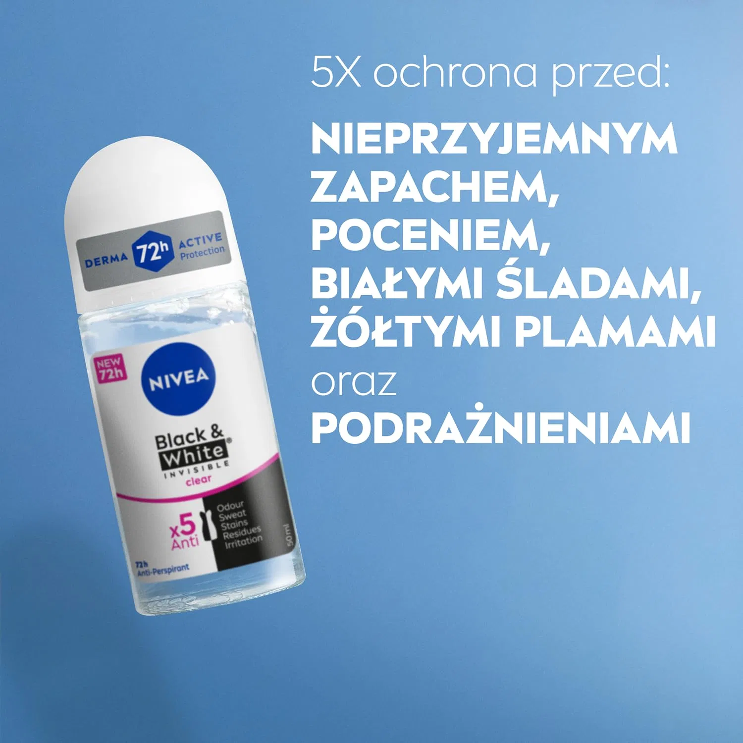Шариковый антиперспирант NIVEA Black & White Invisible Clear, 2 x 50 мл Nivea — фото 3