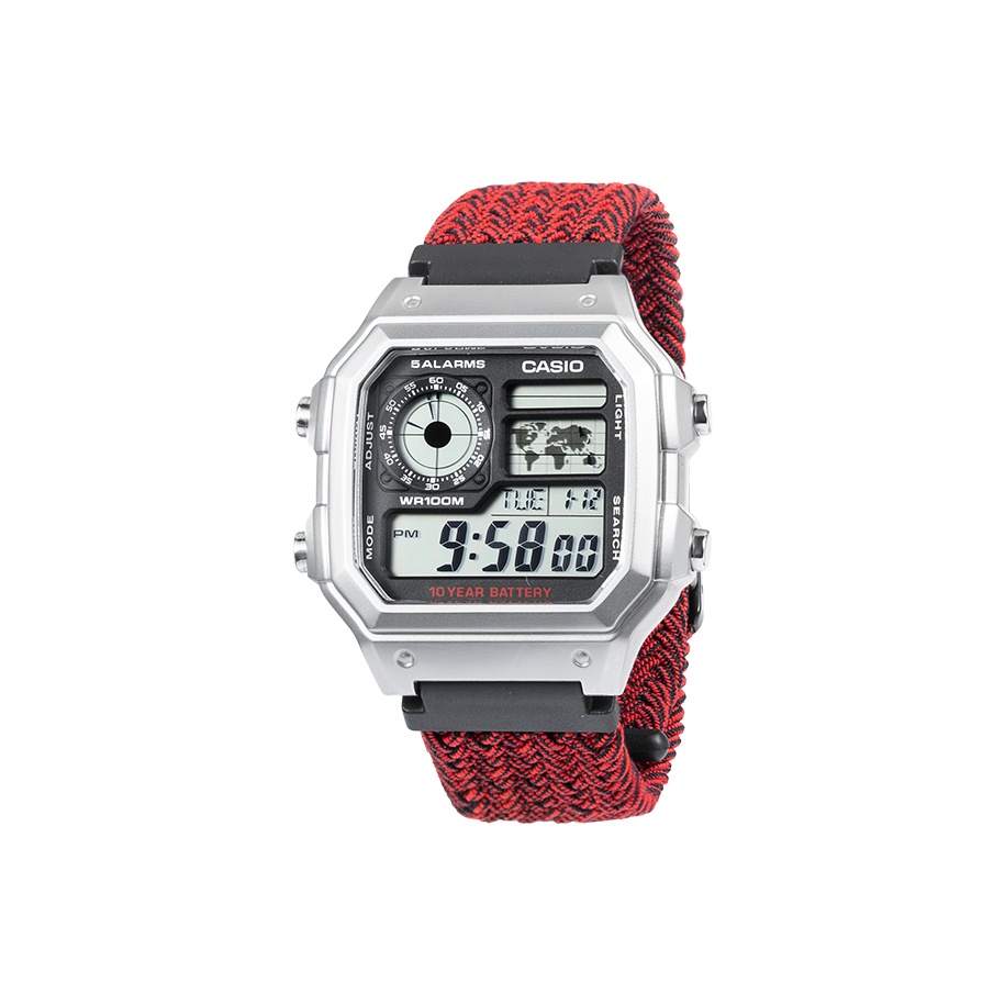 

CASIO Часы Unisex Silver Watch, Red