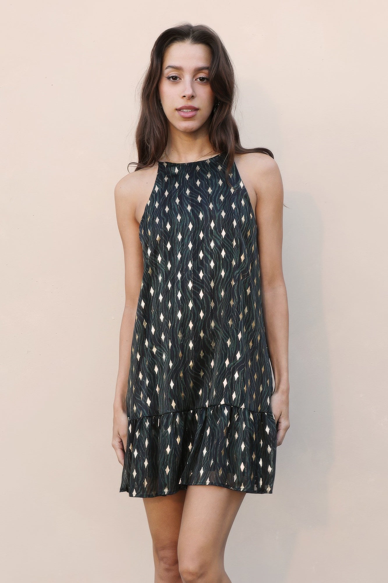 

Платье с оборками «Священное дерево» TRUEDAMES, темно-зеленый