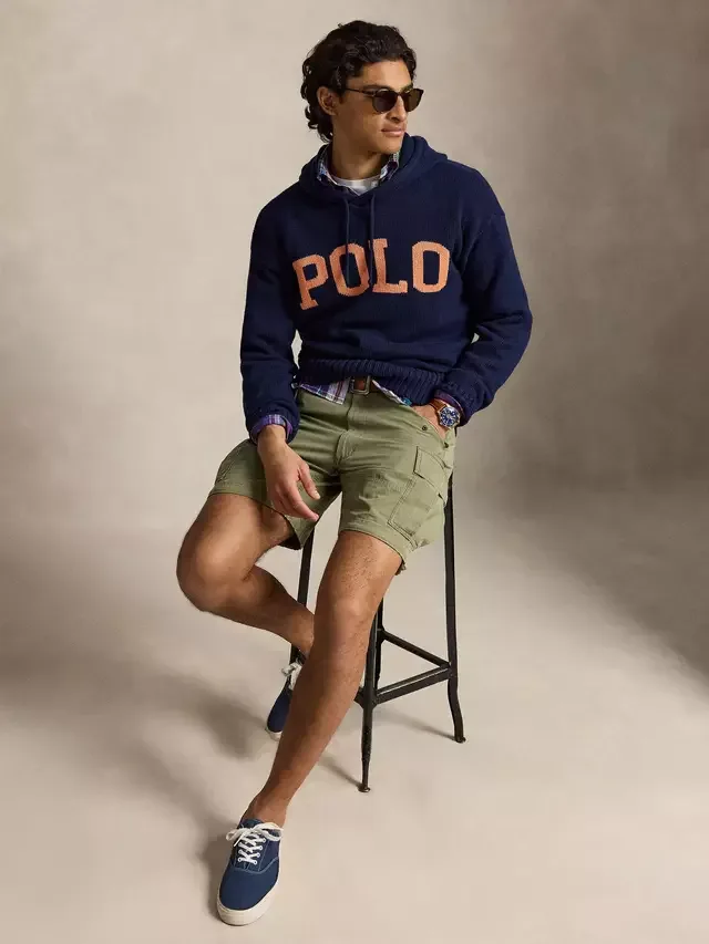 Толстовка-поло, темно-синяя с оранжевым рисунком Ralph Lauren — фото 4