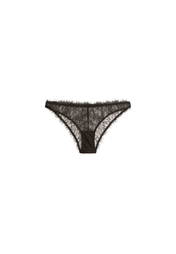 Трусы с цветочным кружевом Massimo Dutti, Dark Brown — фото 3