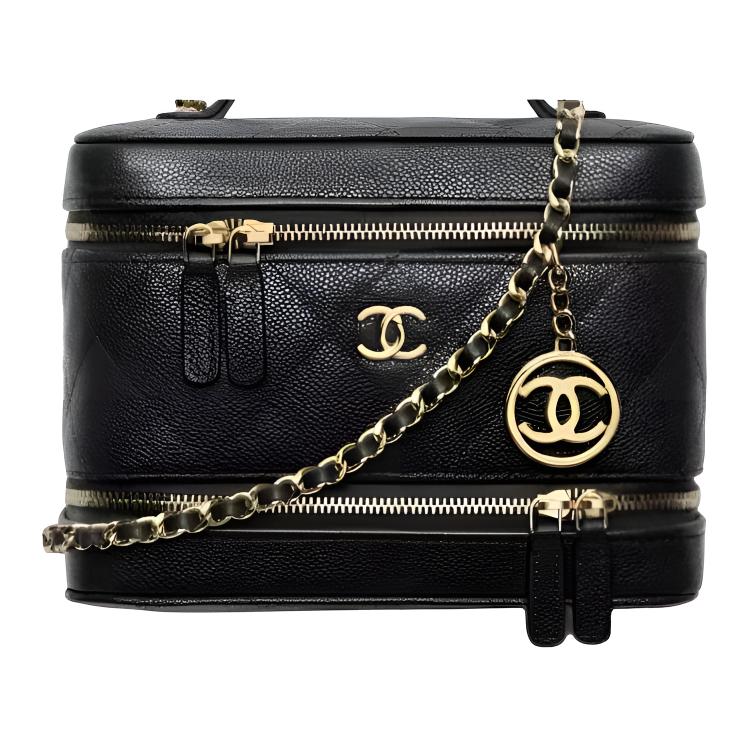 

CHANEL Косметичка из телячьей кожи женская black