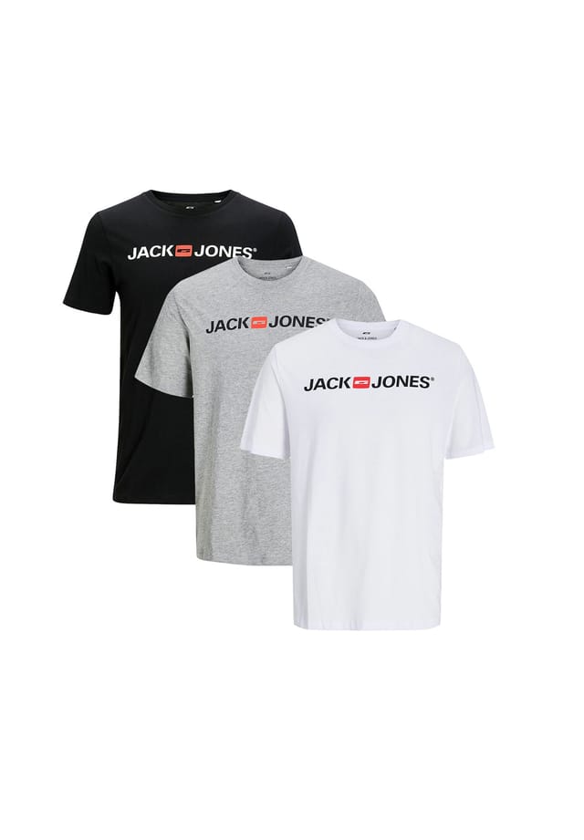 

Футболка 3 шт. в упаковке базовая Jack & Jones, мультиколор