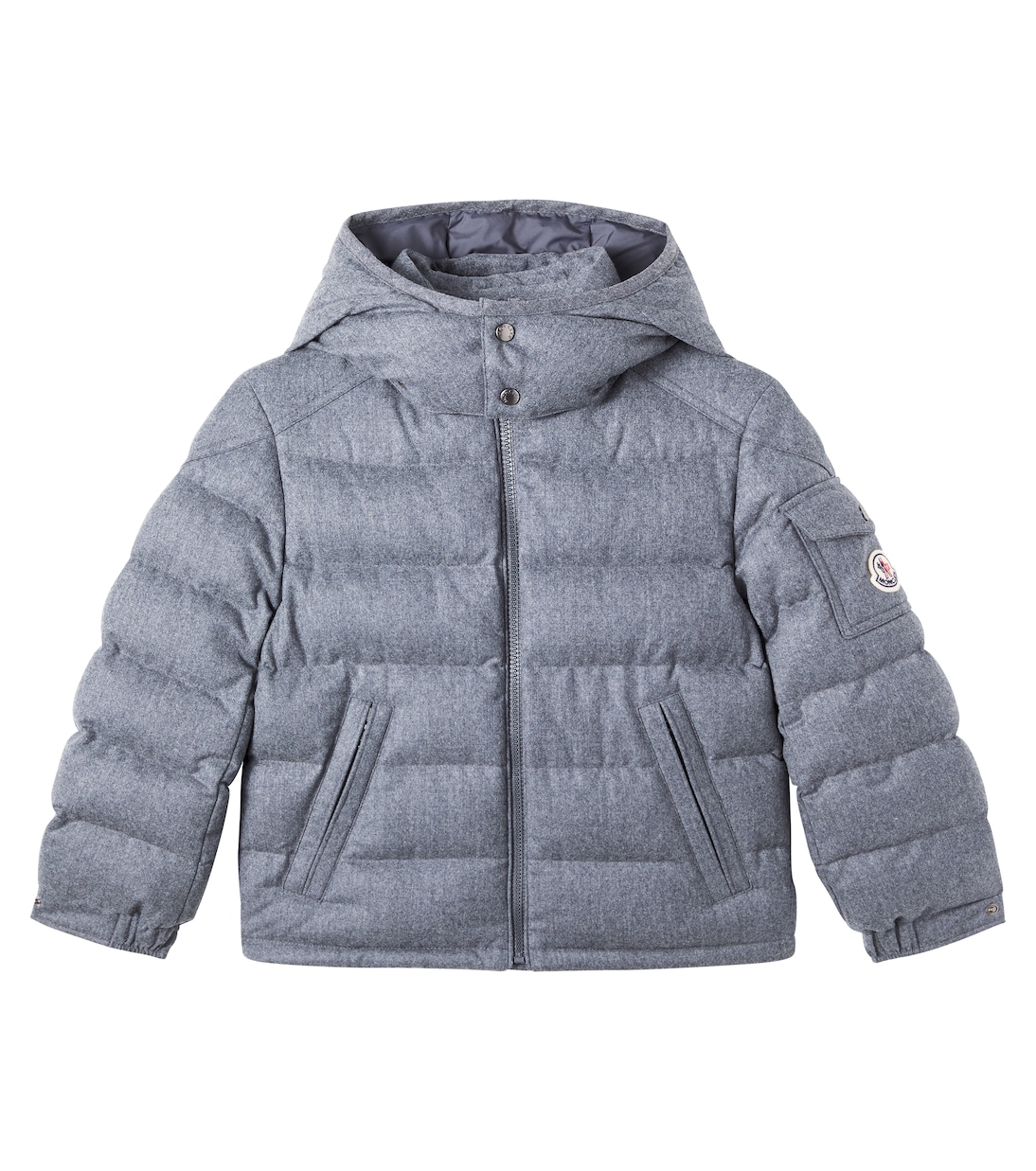 

Пуховик из натуральной шерсти Virgin Wool Moncler Enfant, серый
