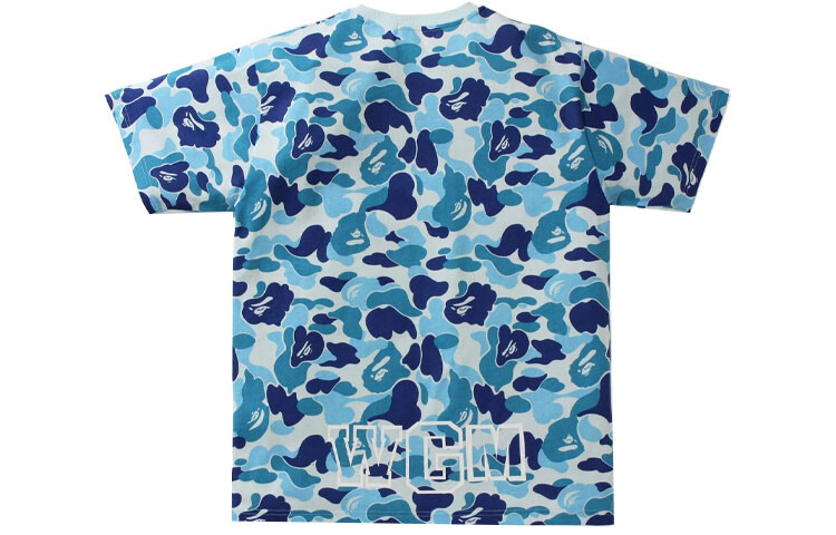 Футболка BAPE Big ABC Camo Shark синяя A Bathing Ape, зеленый — фото 2