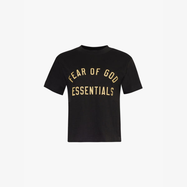 

Футболка из эластичного джерси с логотипом и круглым вырезом Fear Of God Essentials, черный