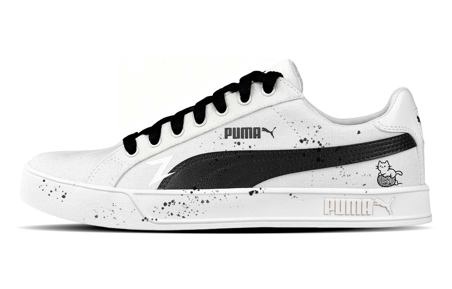 

Smash Vulc Woolen Kitten Low top скейтборд обувь Unisex PUMA, черный/белый