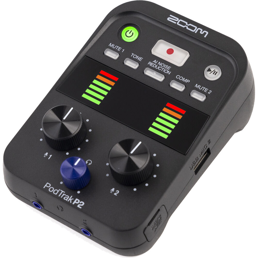 

Zoom PodTrak P2 Dual USB микрофонный диктофон для подкастеров