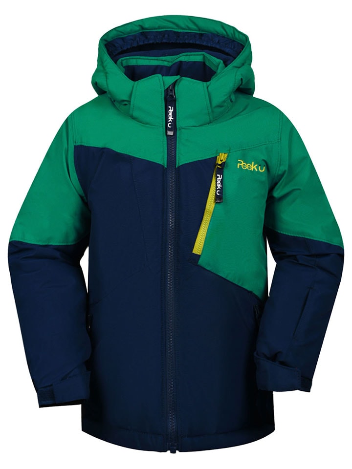 

Peek U Горнолыжная/сноубордная куртка "Decker" темно-синего/зеленого цвета