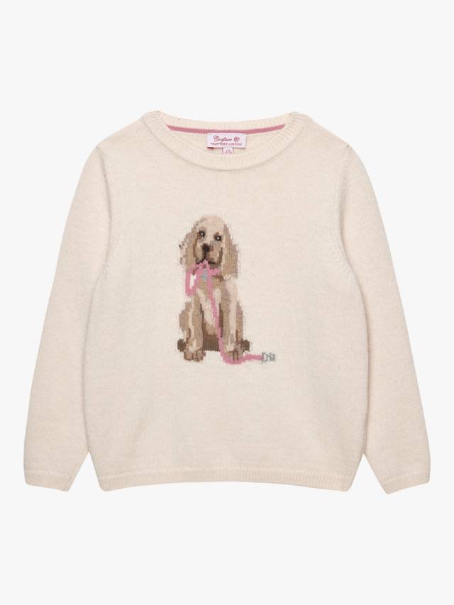 

Детский свитер из кашемировой смеси Puppy Trotters, Winter White