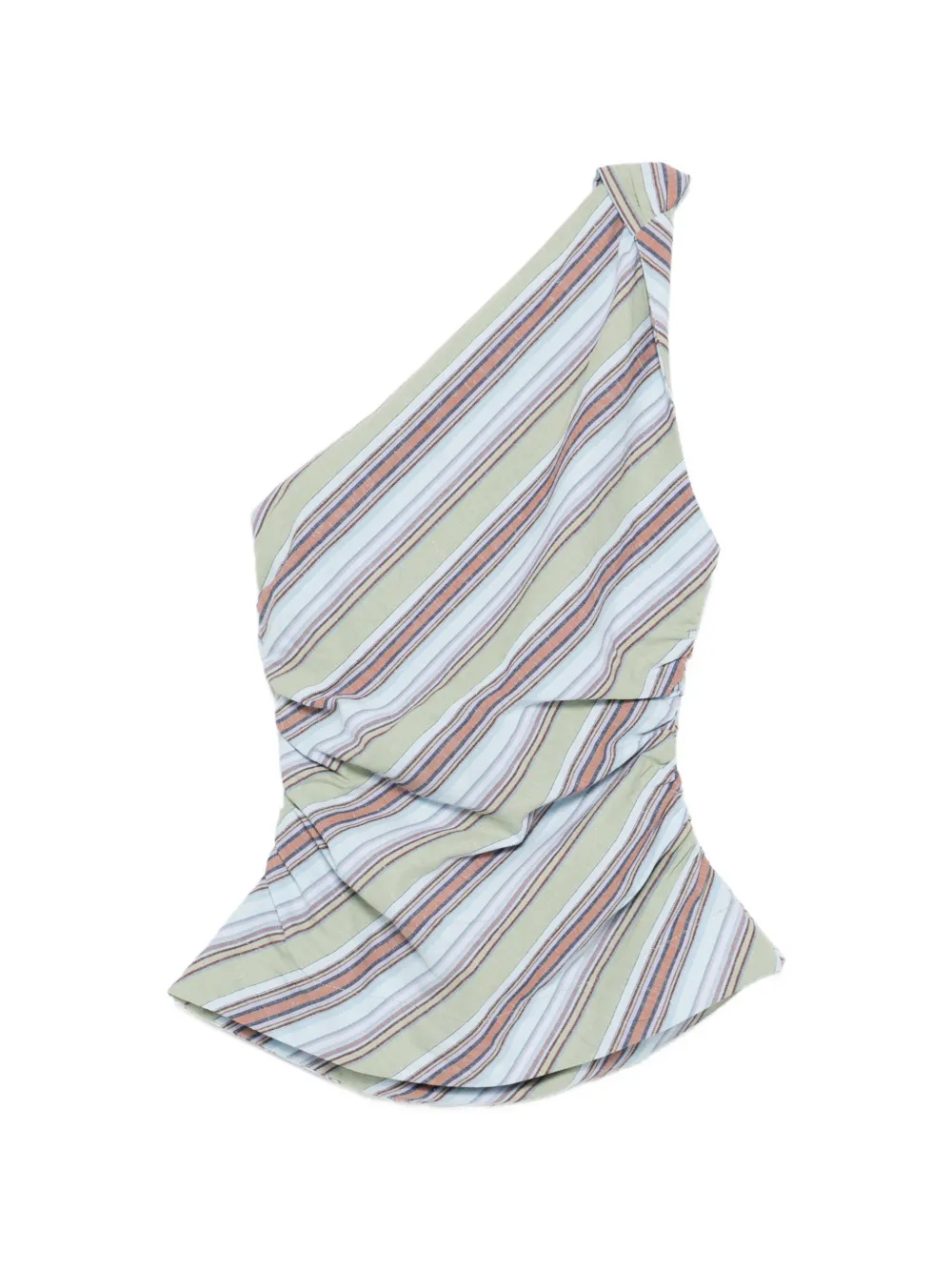 

Блузка в полоску на одно плечо Faithfull The Brand, зеленый