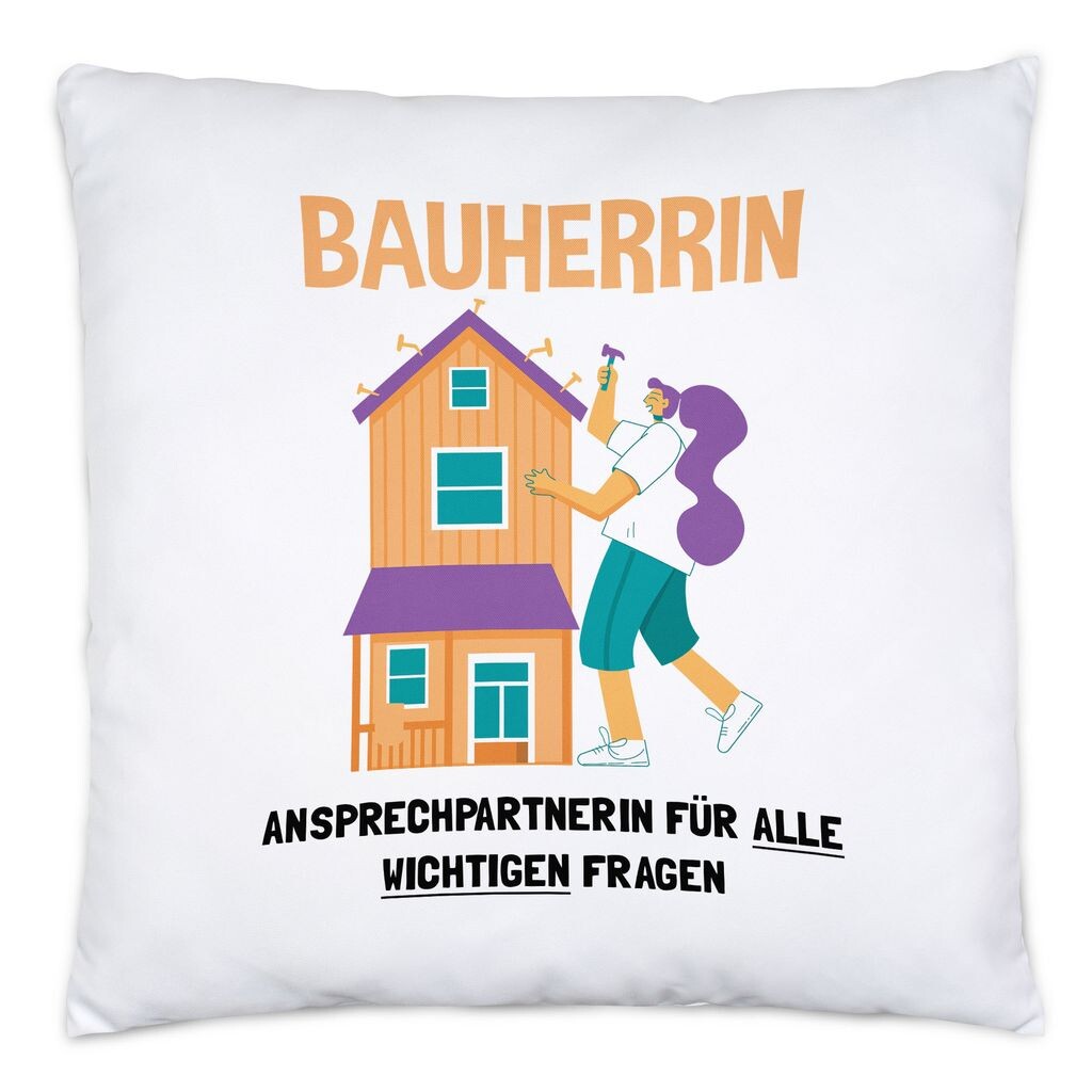 

Подушка-строитель, включая наполнение, завершающую церемонию, строительство дома, подарок для строителя дома, переезд в дом, забавный сарказм Hey!Print