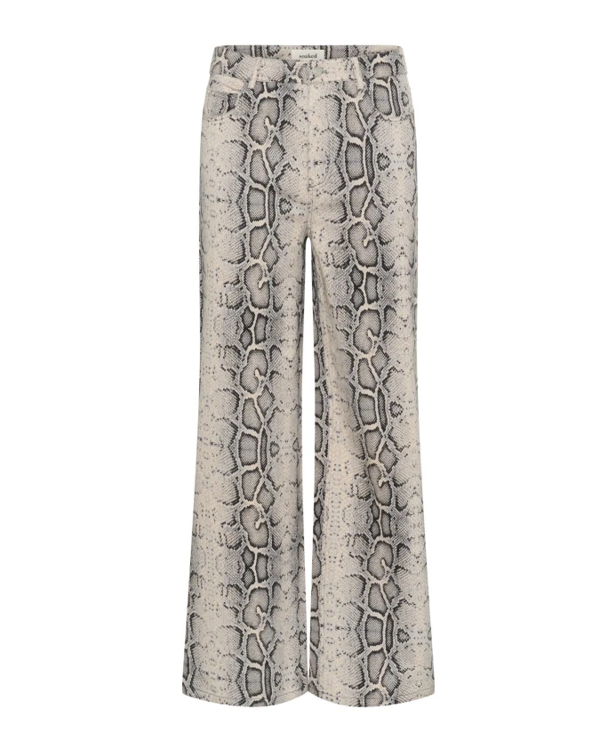 

Серые брюки с широкими штанинами и принтом под змеиную кожу Soaked In Luxury, мультиколор
