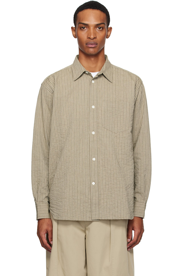 

Рубашка оверсайз в полоску Mo Norse Projects, цвет clay