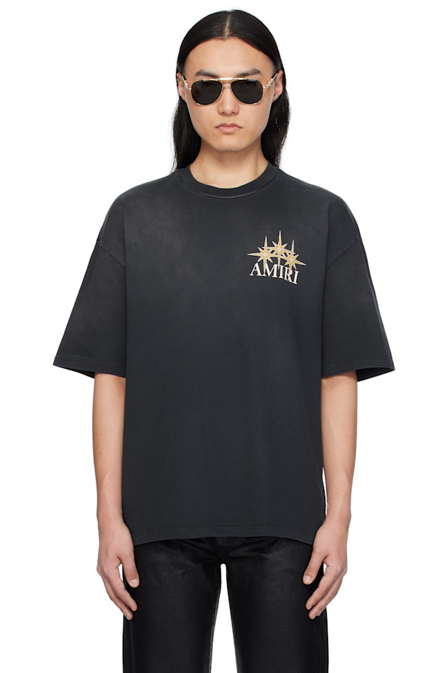 

Футболка Amiri oversize с принтом "звездный взрыв" Amiri, черный