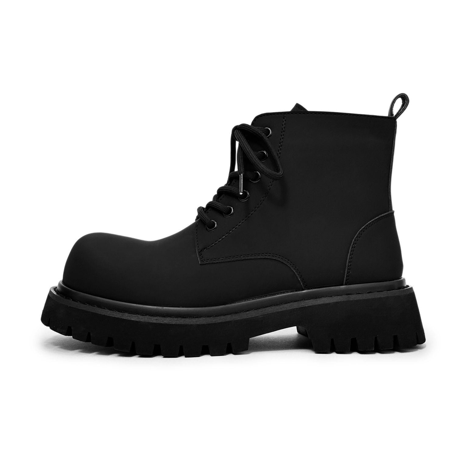 

Черные ботинки Black Warrior Chunky Derby Shoes Short Martin Boot Unisex BANGNEY, черный 6 Eyelets