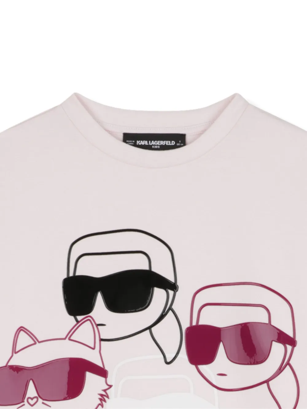 Платье-толстовка с графичным принтом KARL LAGERFELD KIDS, розовый — фото 3