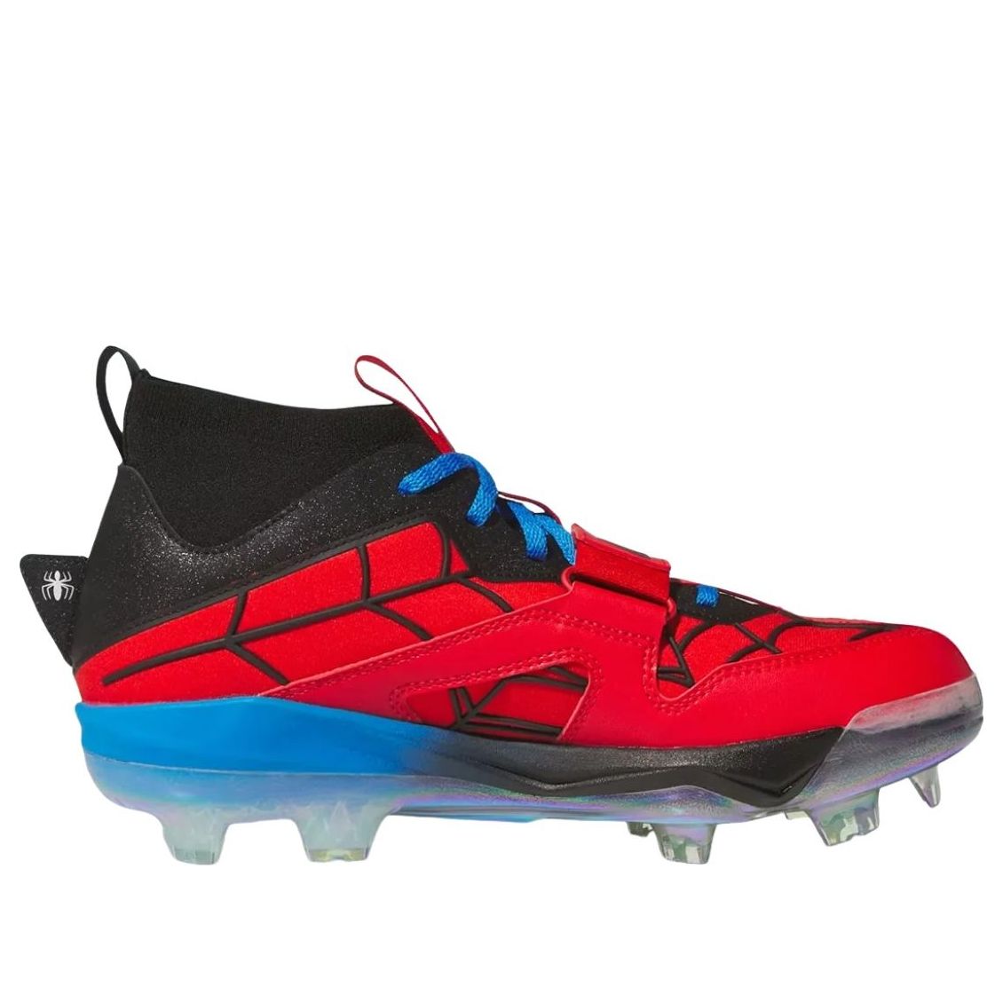 Бейсбольные бутсы Adidas x Marvel x Spider-Man adiZero Edge+ TPU, цвет «бордовый» — фото 2