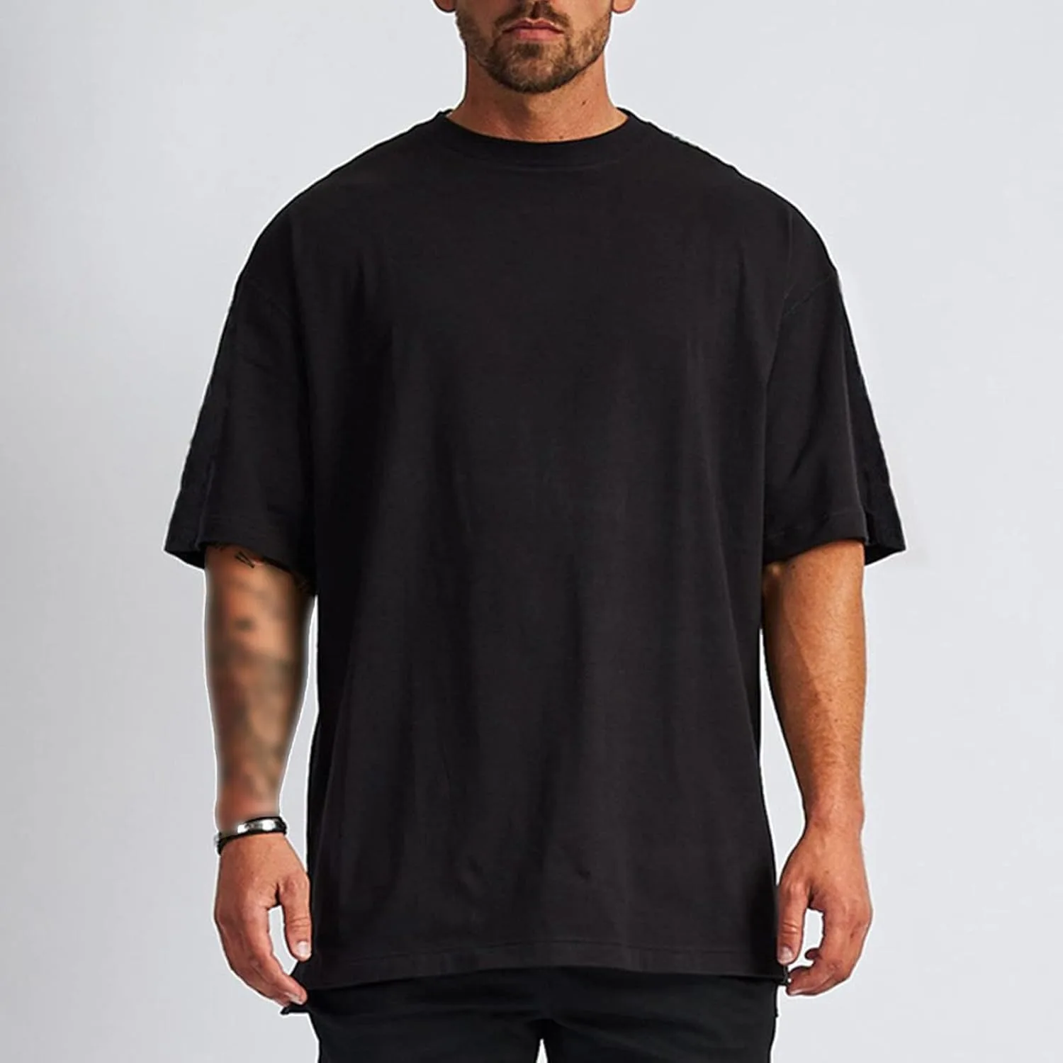 Футболка мужская Casual Streetwear Baggy Basic Tops, хлопок, короткий рукав — фото 2