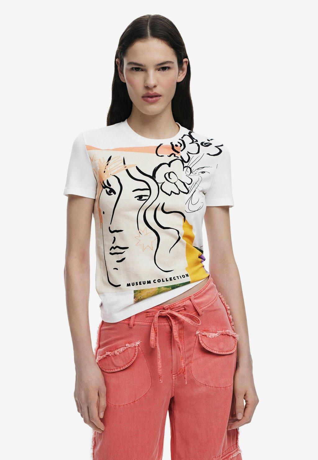 

Футболка с принтом ARTY FACES Desigual, белый