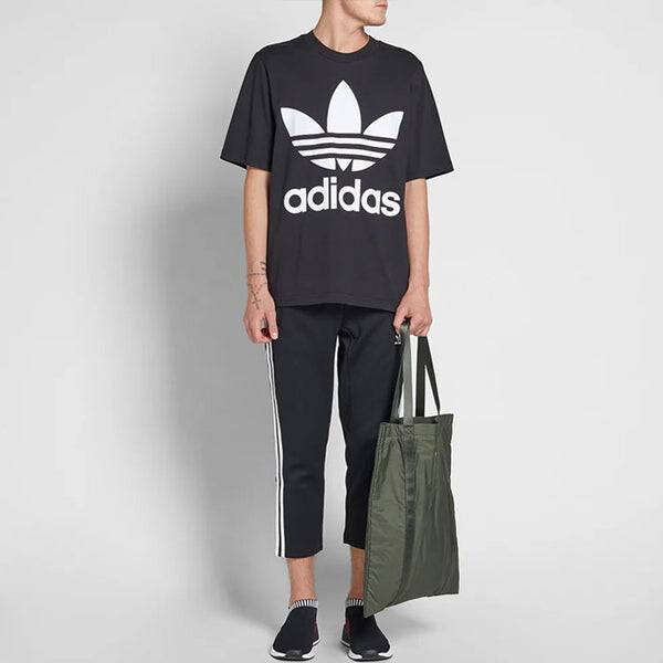 Футболка оригинальные с логотипом повседневные спортивные мужские Adidas, черный — фото 3