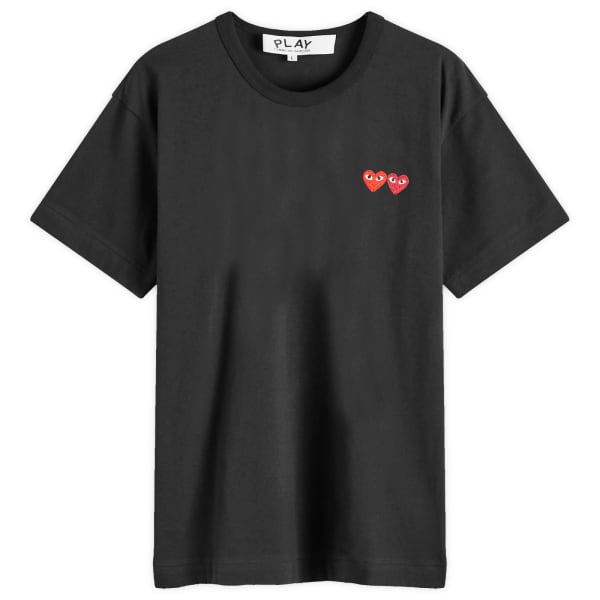 

Футболка с двойным сердцем Comme Des Garçons Play, черный