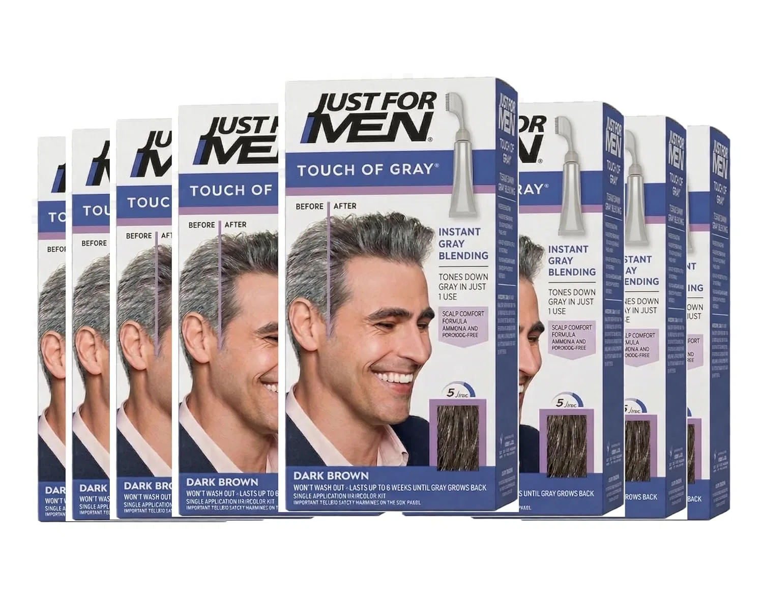 Средство для волос Just for Men Touch of Grey T-45 темно-коричневый, 8 шт. Just For Men