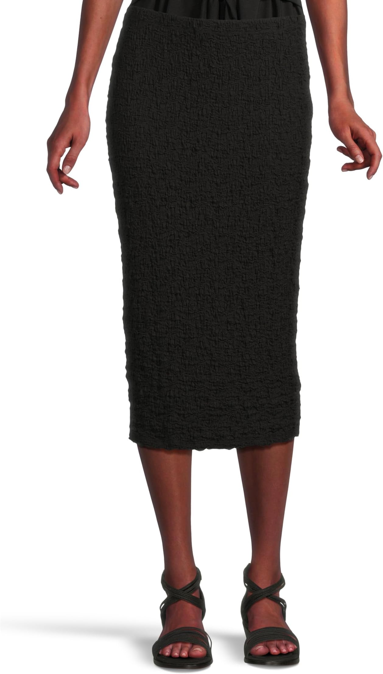 

Юбка Eileen Fisher Petite Bubble Jacquard Straight Skirt, черный