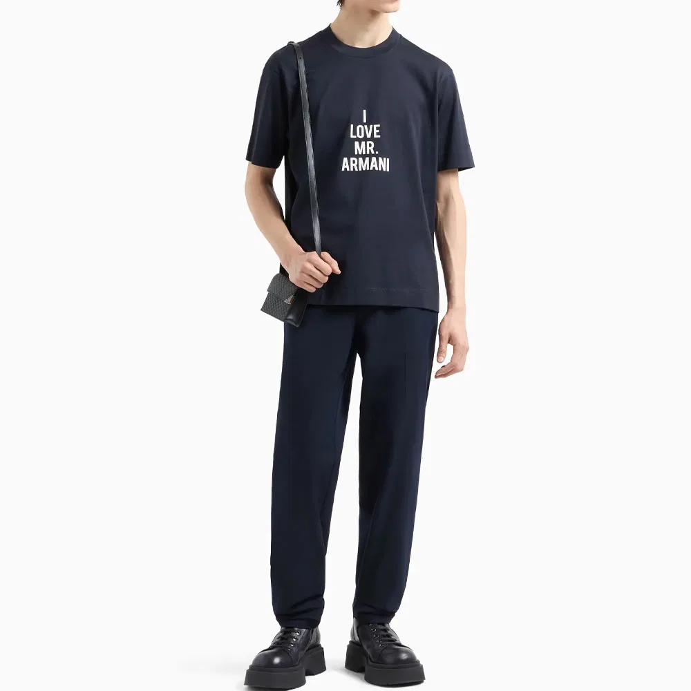 Футболка I Love Mr Armani с круглым вырезом EMPORIO ARMANI, Marine Blue — фото 3