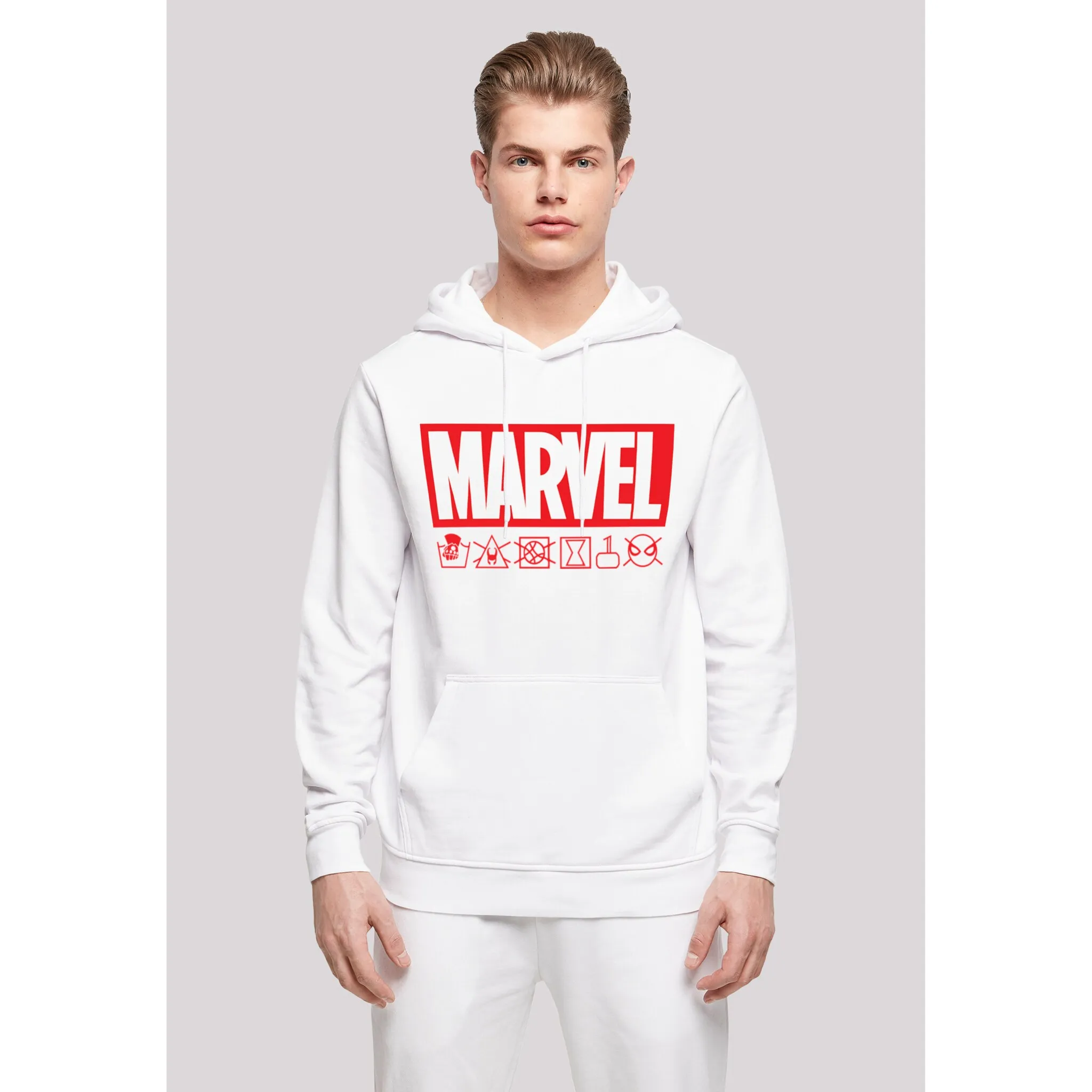 

Толстовка F4NT4STIC "Marvel Logo стираные инструкции по уходу и стирке", принт, белый