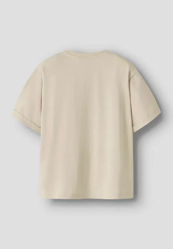 Футболка Name It among us print t-shirt, цвет миндальное молоко — фото 4