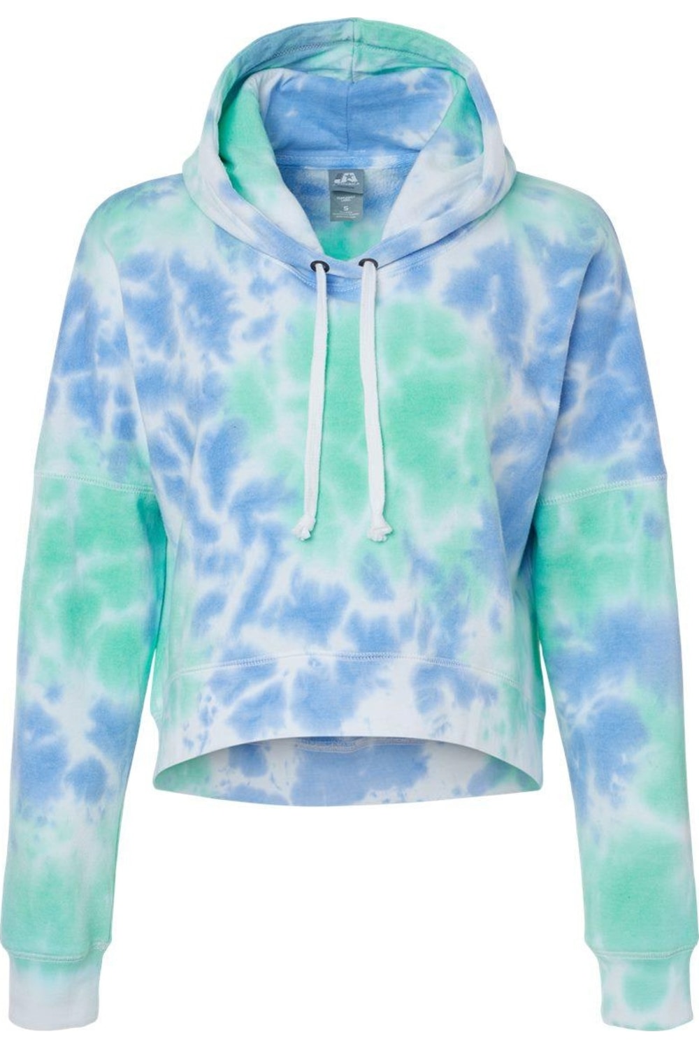 

Женская укороченная толстовка с капюшоном J. America, цвет lagoon tie dye