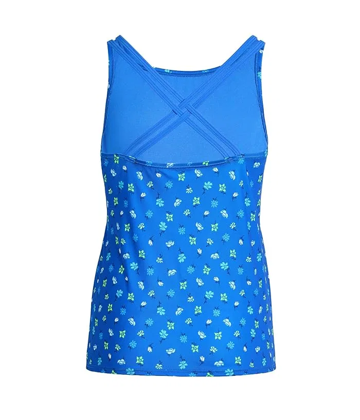 Купальник танкини с принтом Nike Kids Crafted Blooms Spiderback, Blue Crystal — фото 2