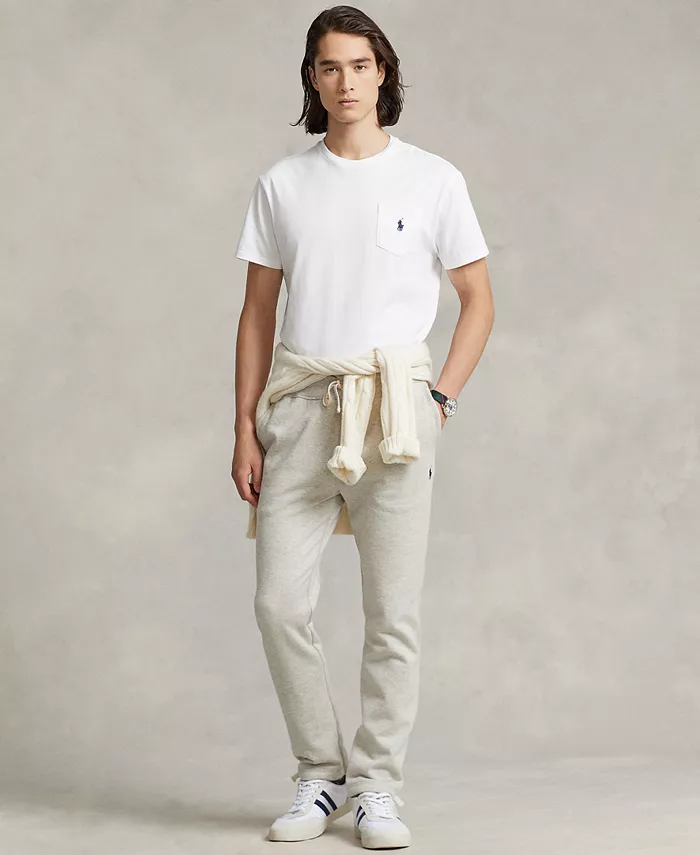 Мужские флисовые спортивные брюки Signature Fleece Sweatpant Polo Ralph Lauren, серый — фото 4