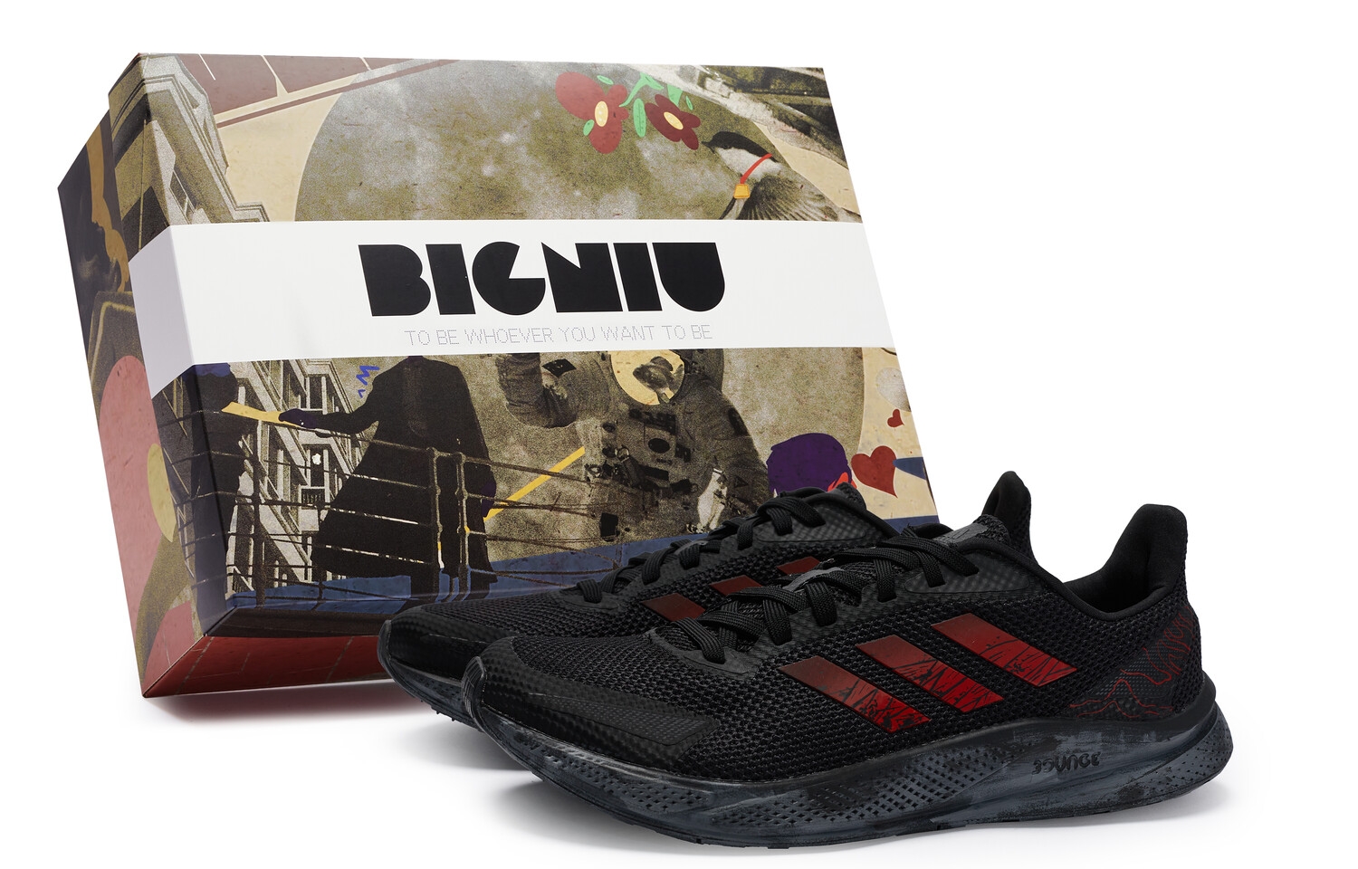 

X9000l1 Кроссовки мужские низкие черные/красные Adidas