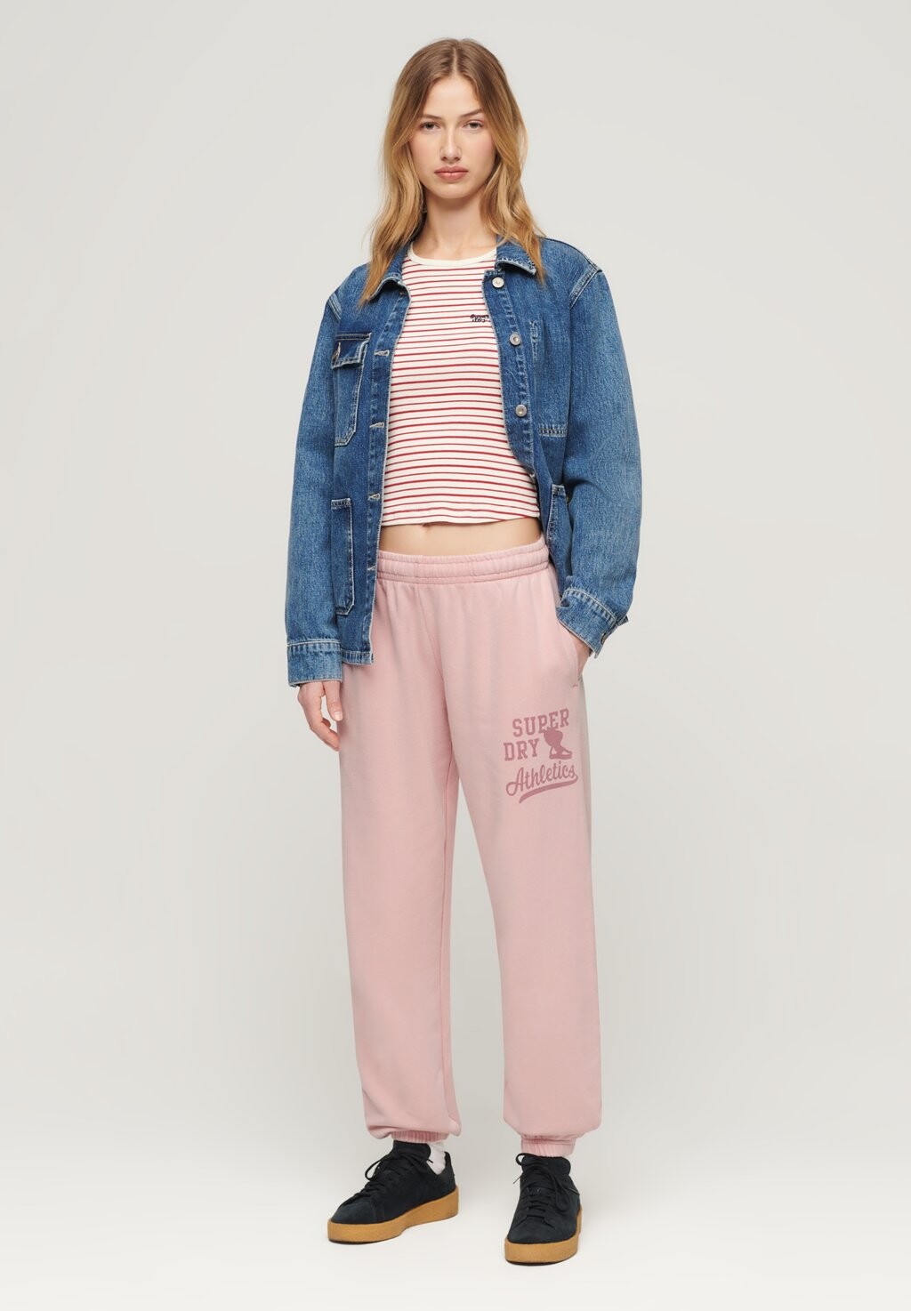 

Спортивные брюки VINTAGE WASHED GRAPHIC JOGGER Superdry, розовый